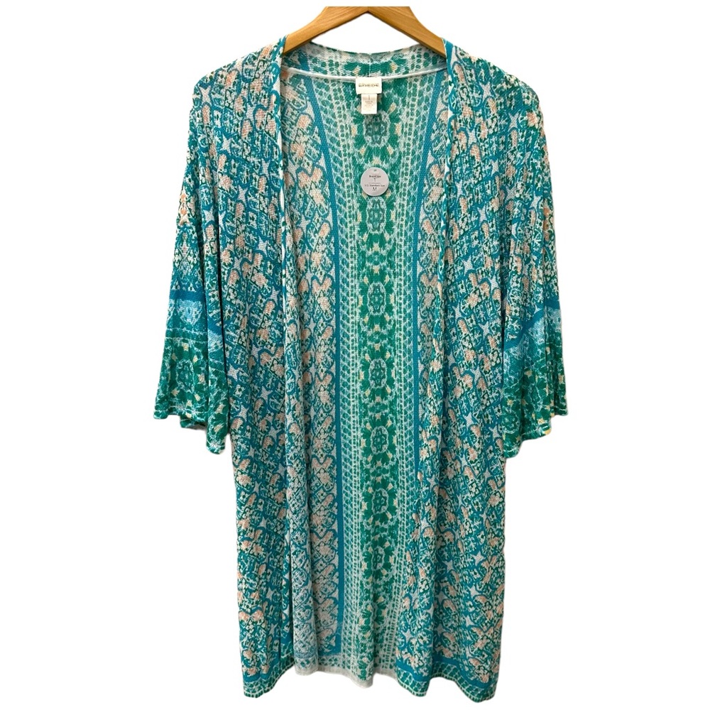 Enchanting Turquoise Floral Kimono – Unbranded